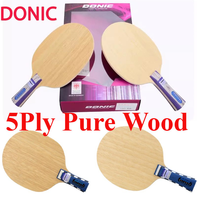 Table Tennis Racket - 5Ply Pure Wood Ping Pong Paddle