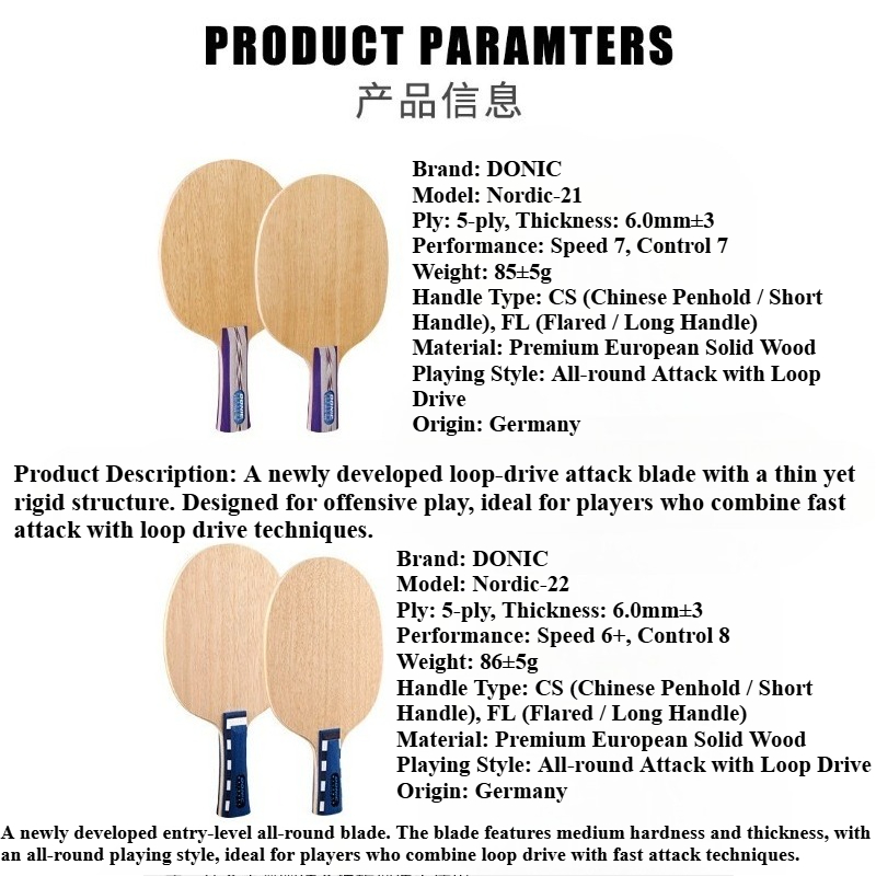 Donic Nordic 21 22 Table Tenni - огляд і ціна Table Tennis Racket